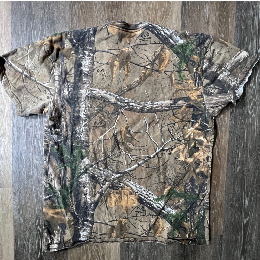 Russell Outdoors Pocket T-Shirt Mens XL Camo Realtree Xtra Short Sleeve Tee - Picture 5 of 6